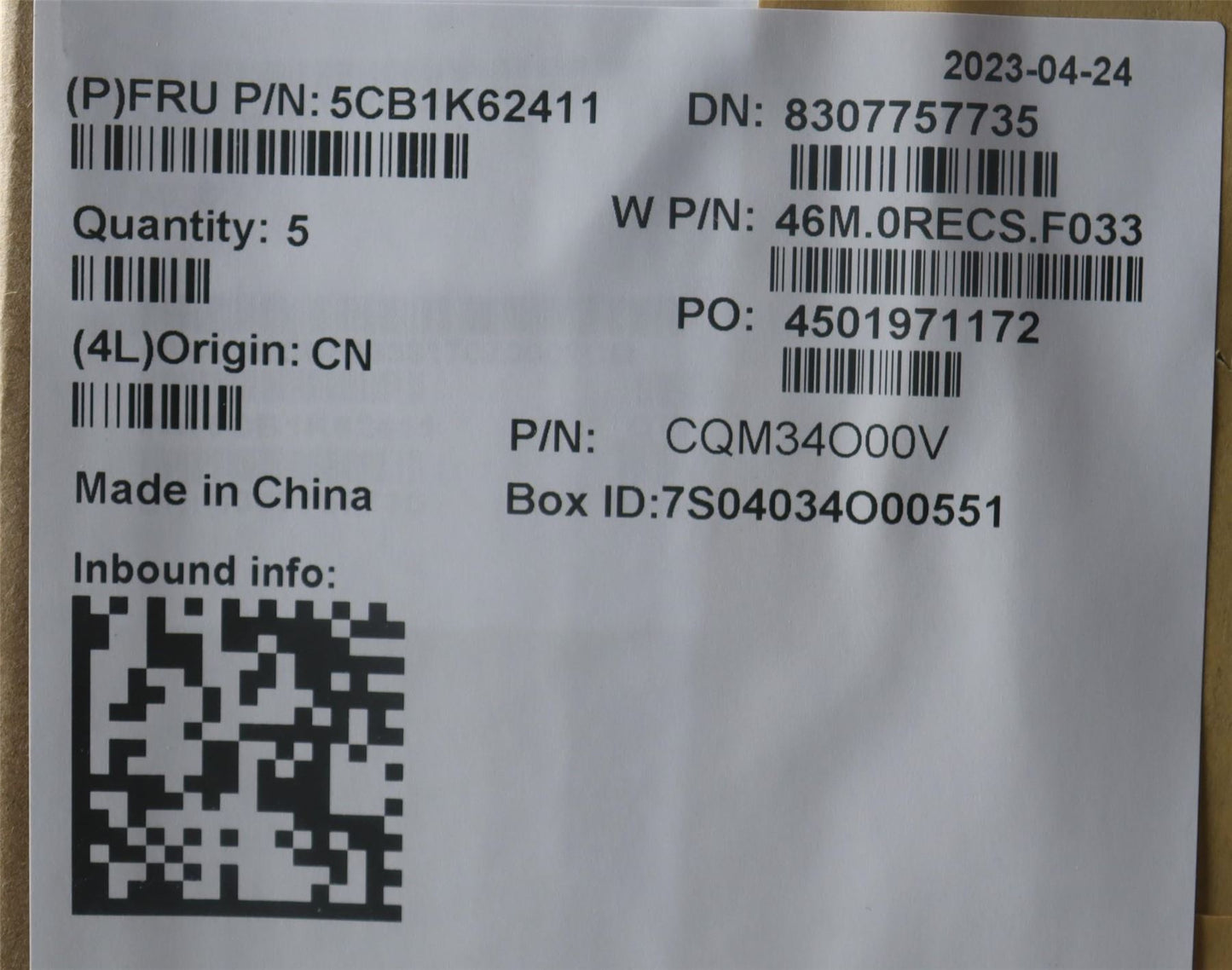 Lenovo COVER Upper Case ASM_EUROENG W 82XY AG 5CB1K62411