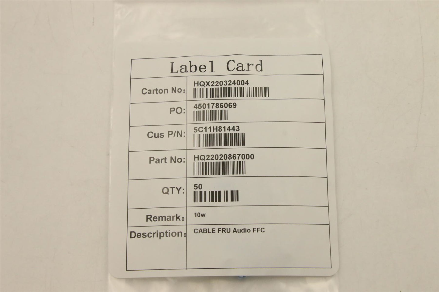 Lenovo FRU Audio FFC 5C11H81443
