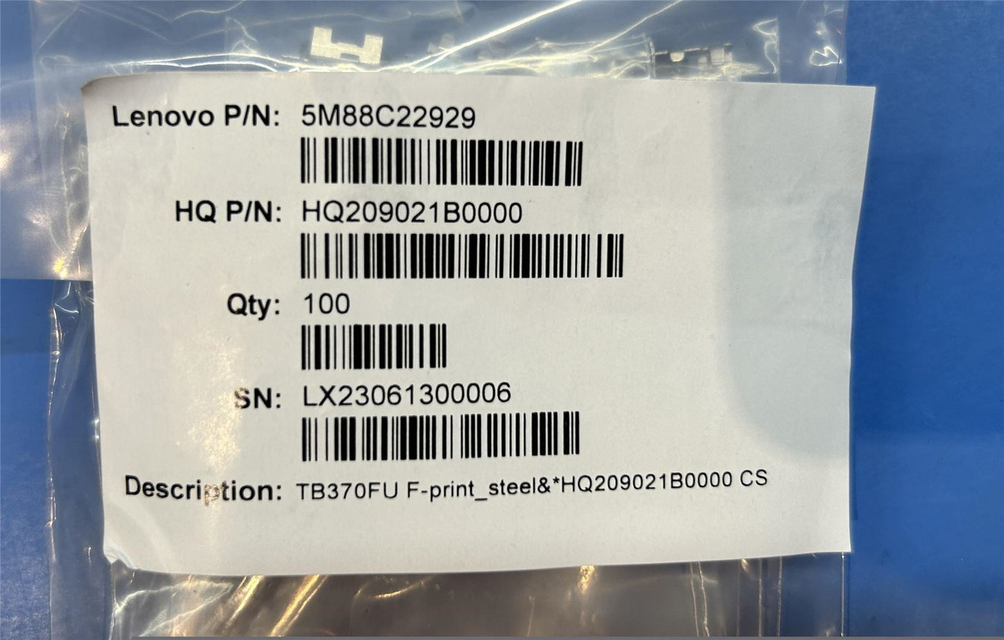 Lenovo TB370FU F-print_steel&*HQ209021B0000 CS 5M88C22929