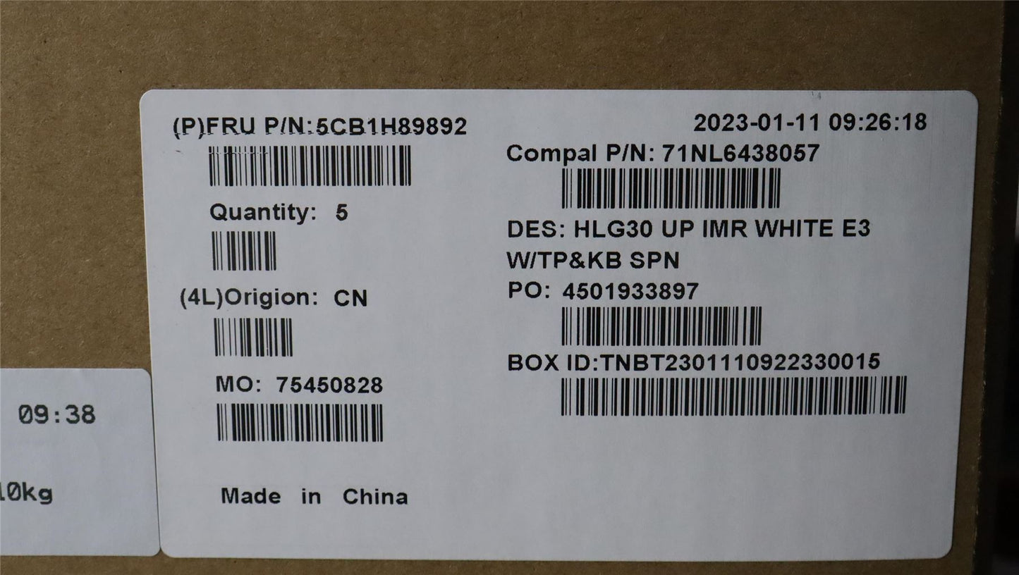 Lenovo UpperCaseASM_SPA C82S9 E3 WHT 5CB1H89892