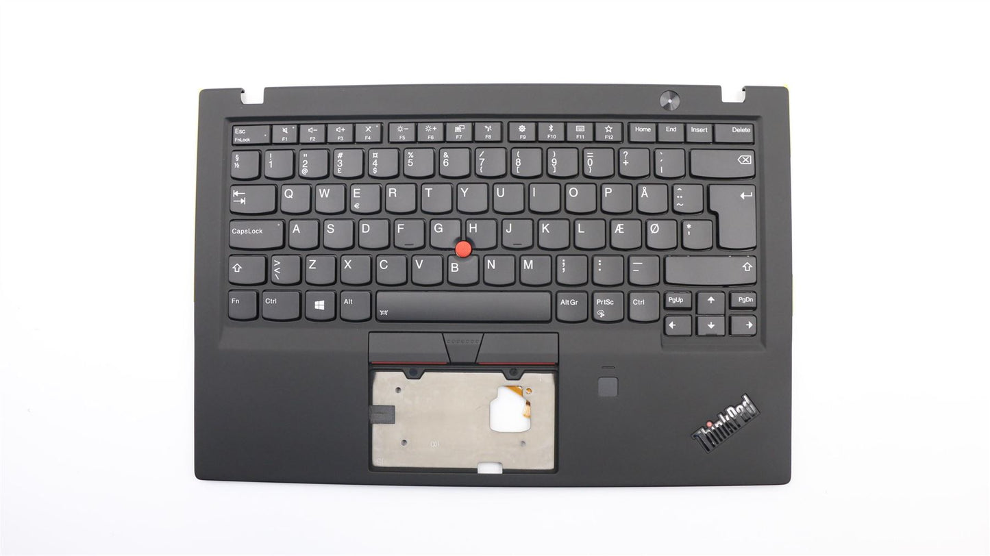 Lenovo Carbon X1 6th Keyboard Palmrest Top Cover Danish Black Backlit 01YR536