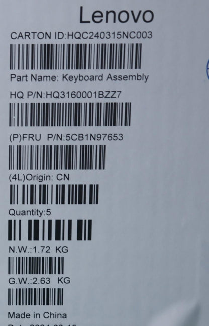Lenovo UpperCaseASM SPA H83DJ NFP SG 5CB1N97653