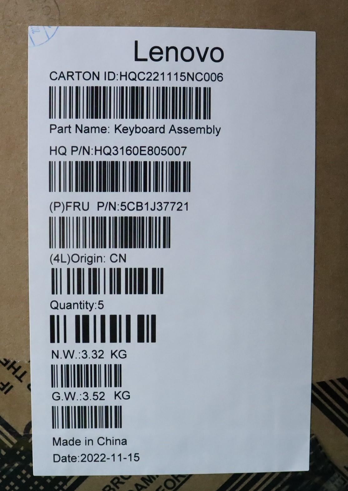 Lenovo IdeaPad 7 16IAH7 Palmrest Cover Touchpad Keyboard UK Grey 5CB1J37721