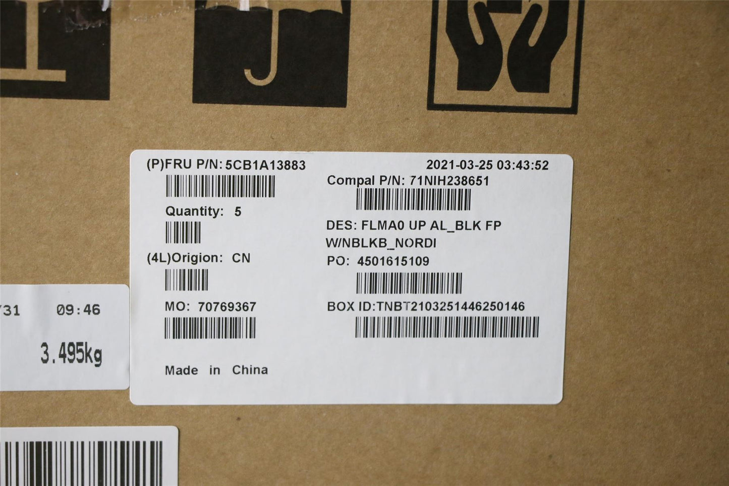 Lenovo Upper C81YM AL_BLK FP NBLKB_NORDI 5CB1A13883