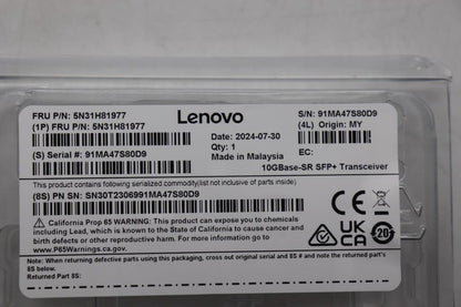 Lenovo NETWRK_CRD Single Rate SR/SW Module SFP+ Board 5N31H81977