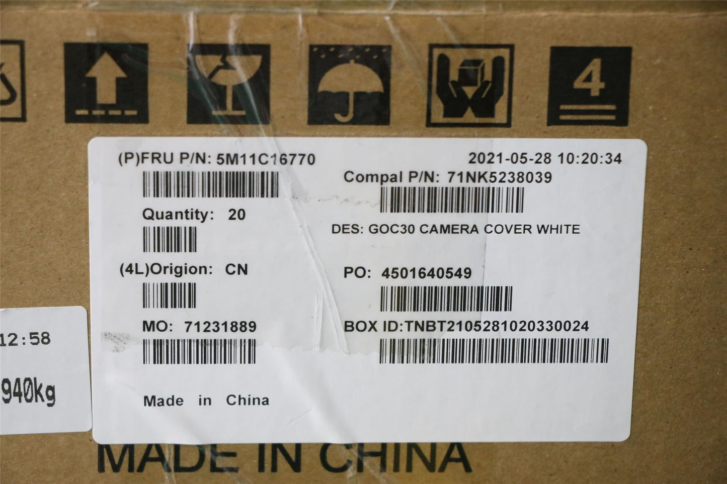 Lenovo MECH_ASM Back housing for camera,WH,24 5M11C16770