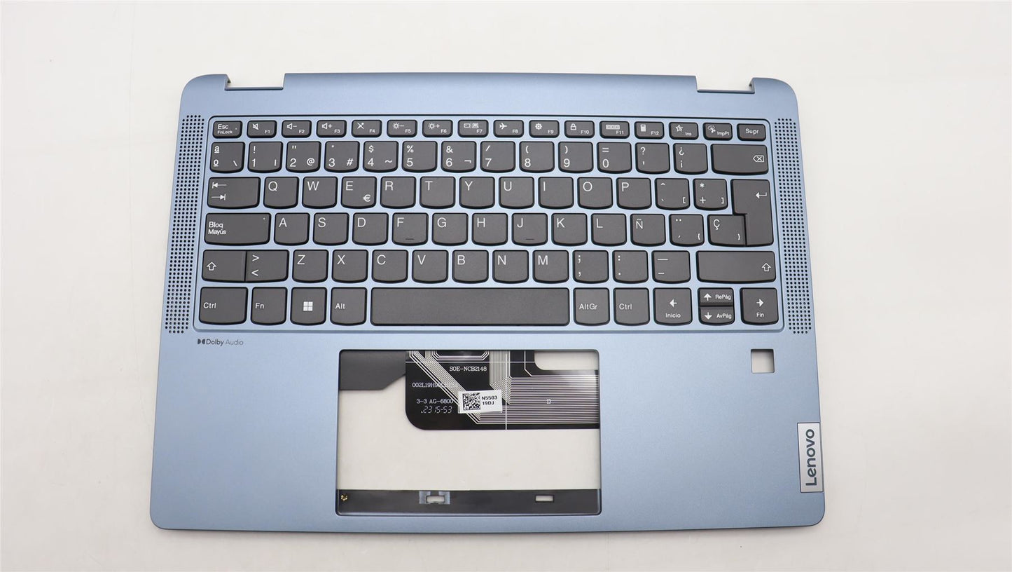 Lenovo IdeaPad 5 14IRU8 Keyboard Palmrest Top Cover Spanish Blue 5CB1L30755