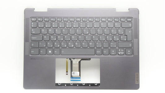 Lenovo Yoga 7 14IRL8 Keyboard Palmrest Top Cover Hungarian Storm Grey 5CB1L40803