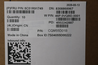 Lenovo CARDPOP FRU Blanc-2 I/O Board 5C51R91749