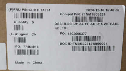 Lenovo UpperCase_FRA C82XF FP AB BL AL 5CB1L14274