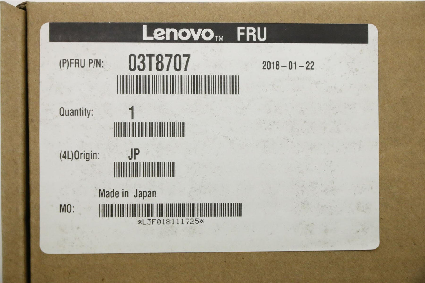 Lenovo TAPE FRU Tandberg LTO-6 2.5TB Tape 03T8707