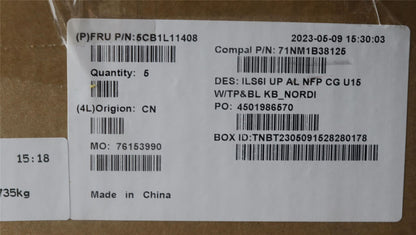 Lenovo IdeaPad 5 16ABR8 Palmrest Cover Touchpad Keyboard Nordic 5CB1L11408