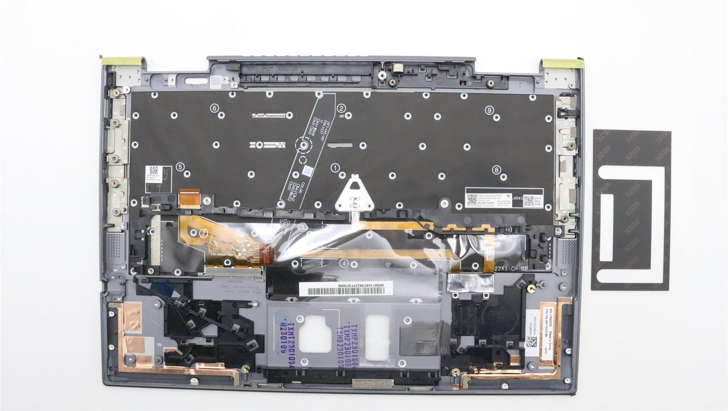 Lenovo ThinkPad X1 7th Gen Keyboard Palmrest Top Cover US Euro Grey 5M11H45786