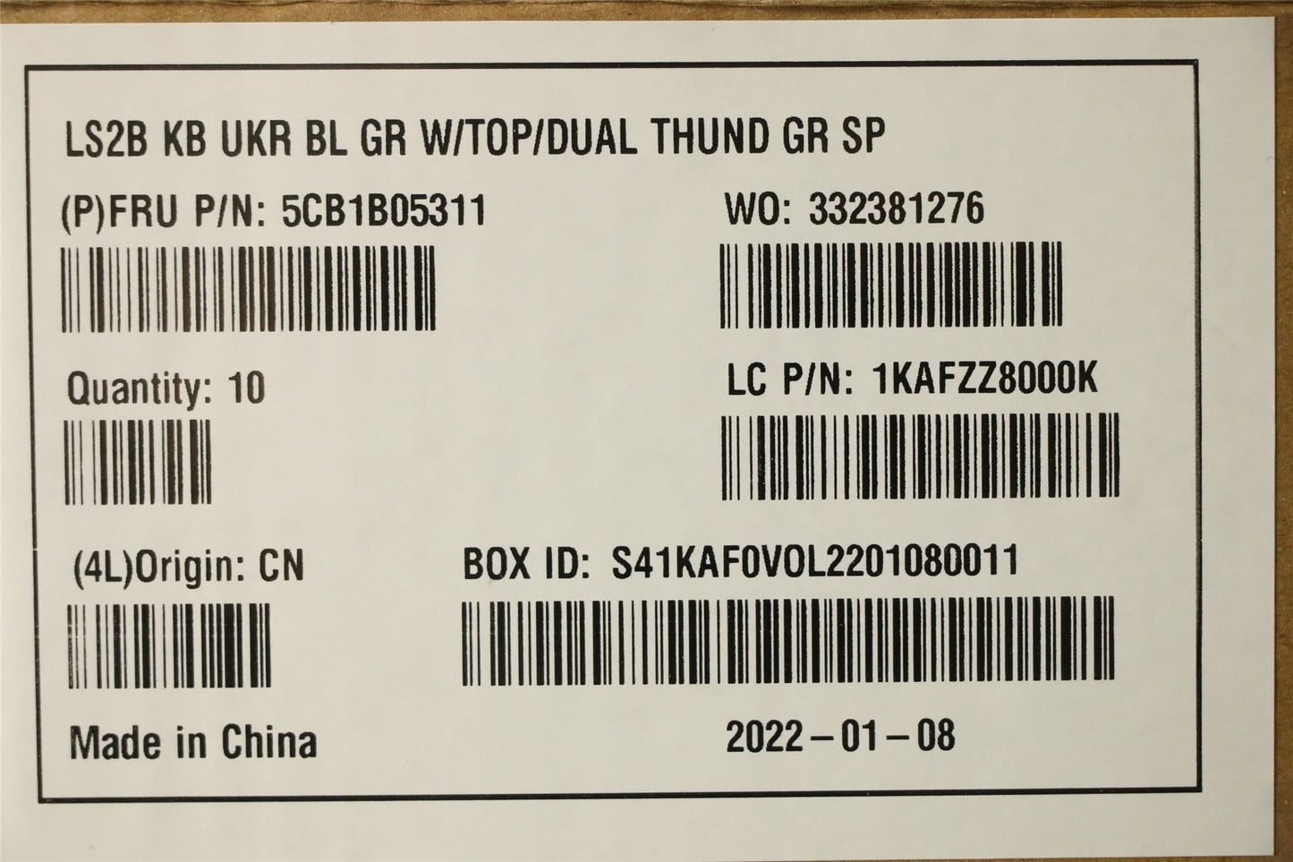 Lenovo Upper Case ASM_UKR Q82A3 GY 5CB1B05311