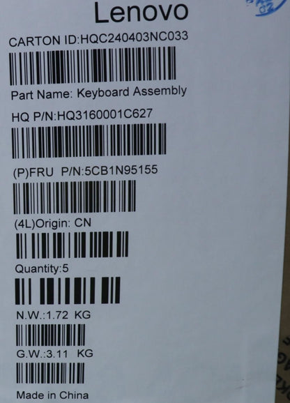 Lenovo UpperCaseASM BEL H83DL FP SG 5CB1N95155