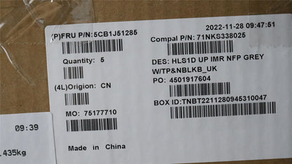 Lenovo IdeaPad 1 15AMN7 Keyboard Palmrest Top Cover UK Silver 5CB1J51285