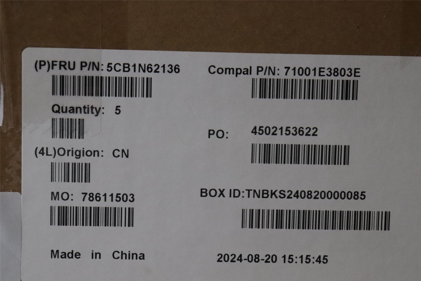 Lenovo UpperCaseASM_SPA C 83FD WH RGB 5CB1N62136