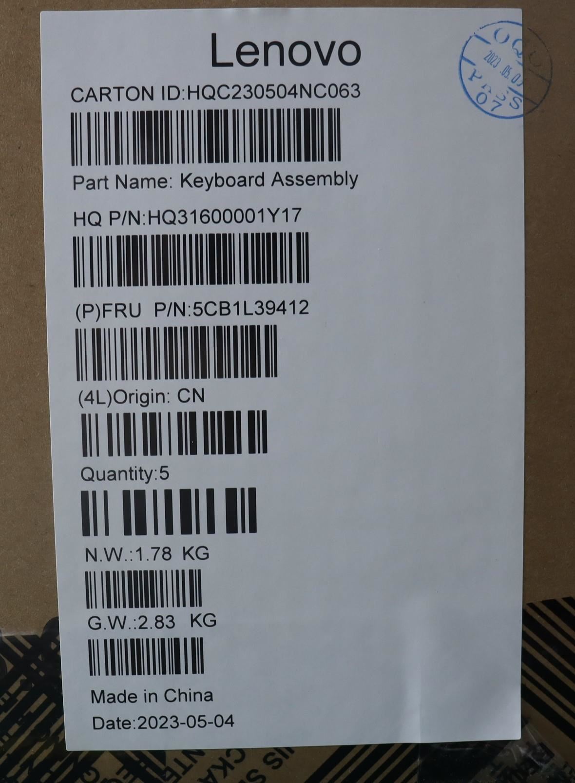 Lenovo Yoga 7 14IRH8 Palmrest Cover Touchpad Keyboard Greek 5CB1L39412