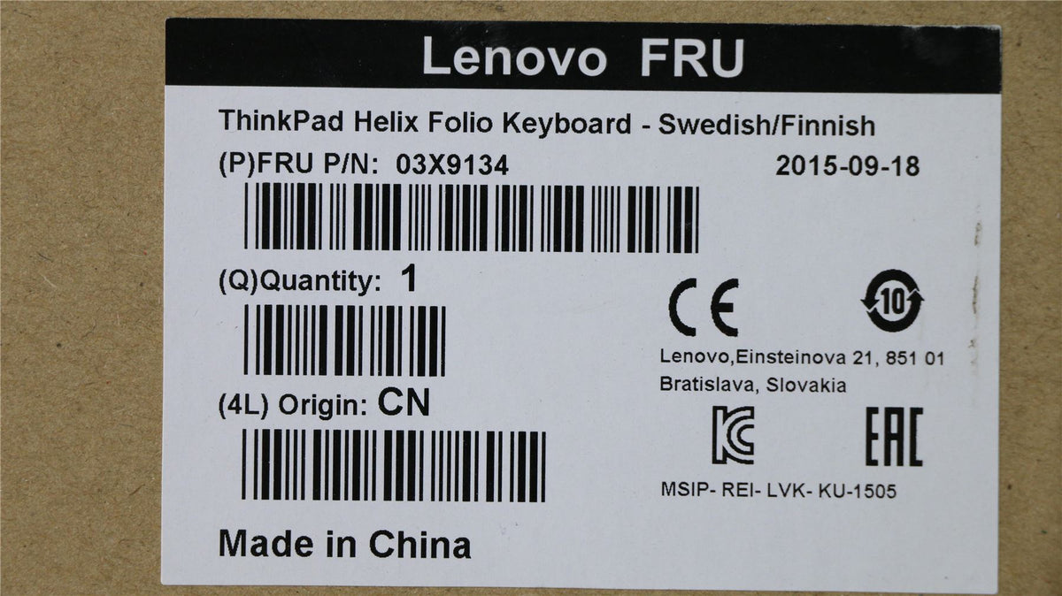 Lenovo TP Helix Folio KBD SWE Swedish Keyboard 03X9134