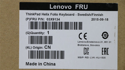 Lenovo TP Helix Folio KBD SWE Swedish Keyboard 03X9134