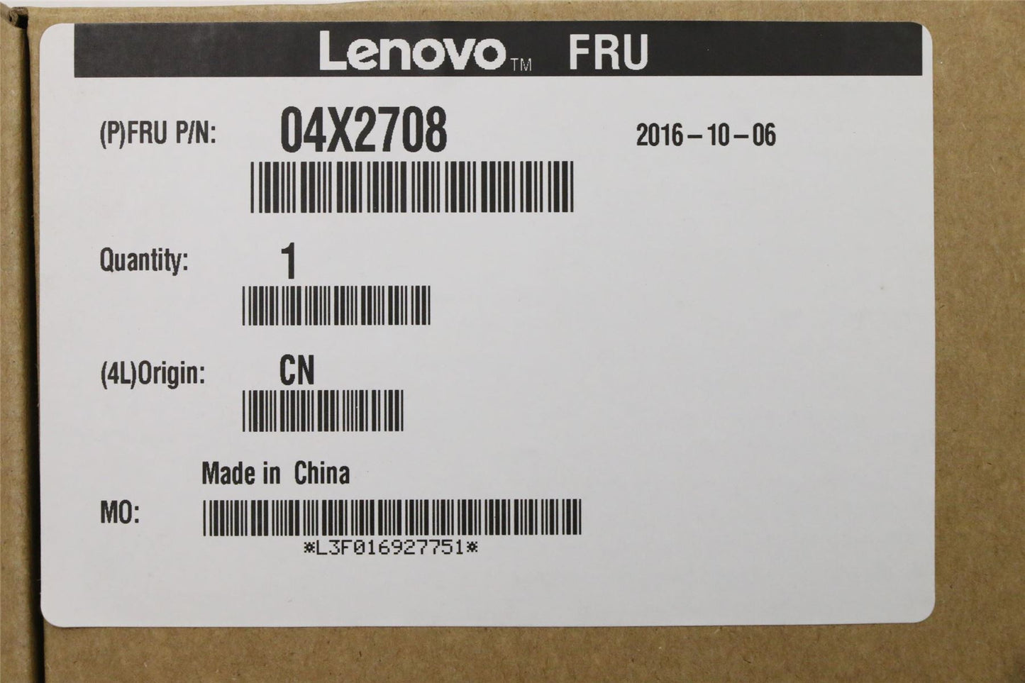 Lenovo FRU, CABLE,FADB control cable 04X2708