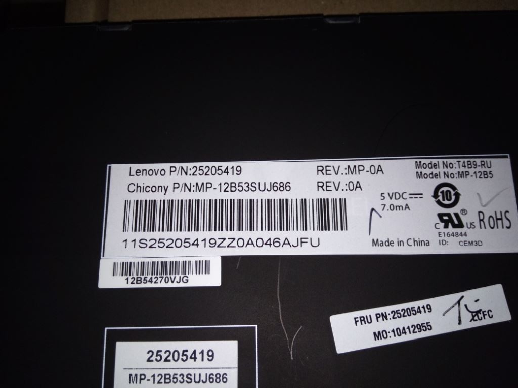 Lenovo CCYT4B9RU101KeyDualcolorBL KBD（win8） Keyboard 25205419