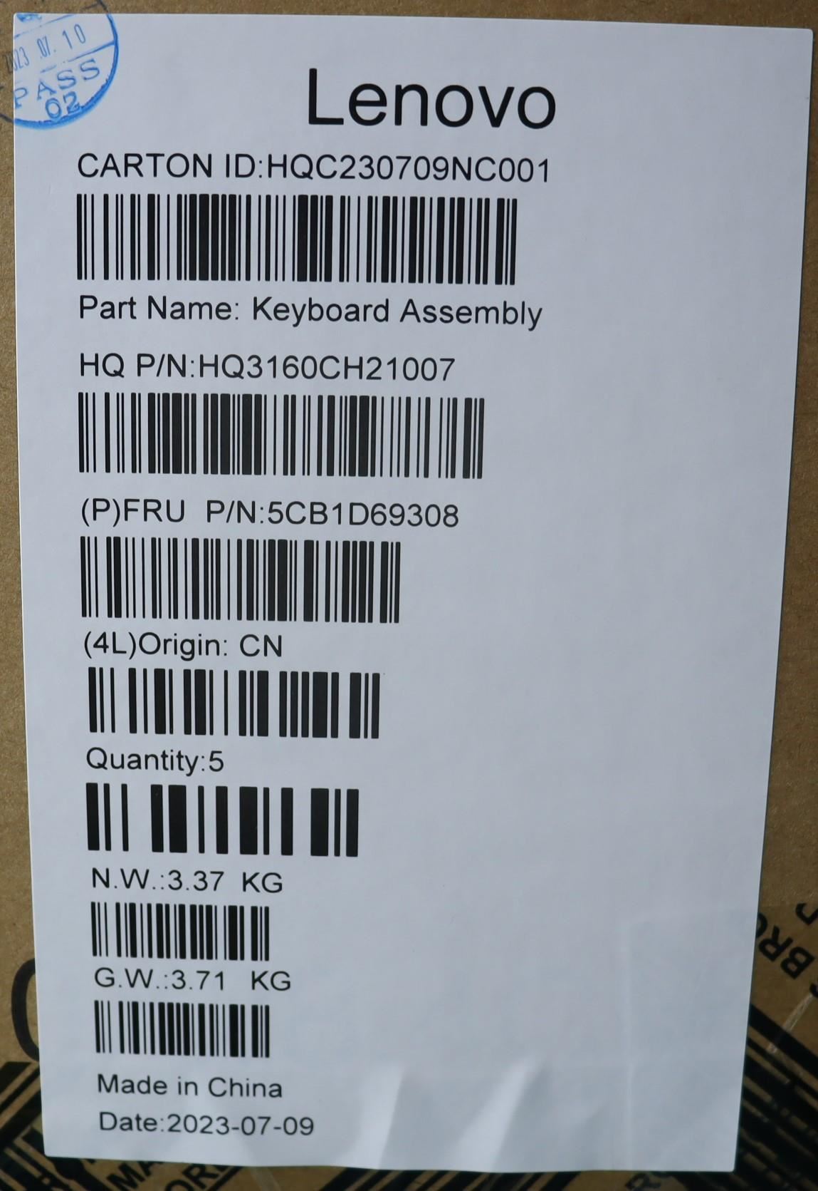 Lenovo IdeaPad 3 15IJL6 Palmrest Cover Touchpad Keyboard UK Europe 5CB1D69308