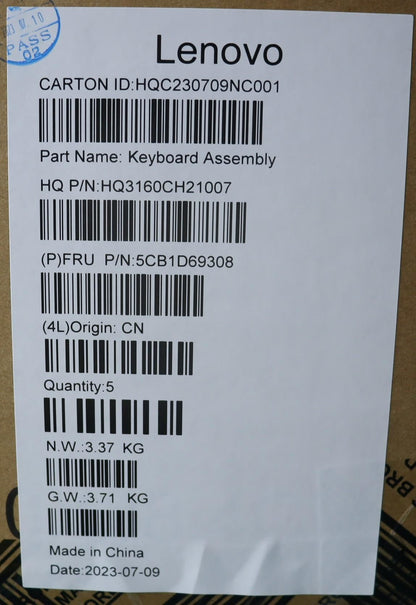 Lenovo IdeaPad 3 15IJL6 Palmrest Cover Touchpad Keyboard UK Europe 5CB1D69308