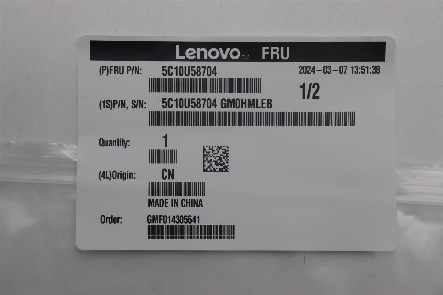 Lenovo Fru,Broadcom SATA 3-drop cable 5C10U58704