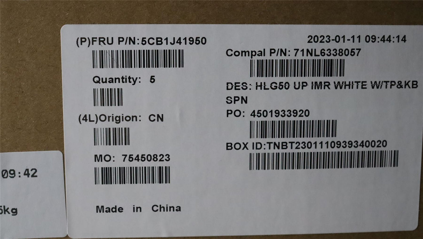 Lenovo Upper Case ASM_SPA C 82SB WHT 5CB1J41950