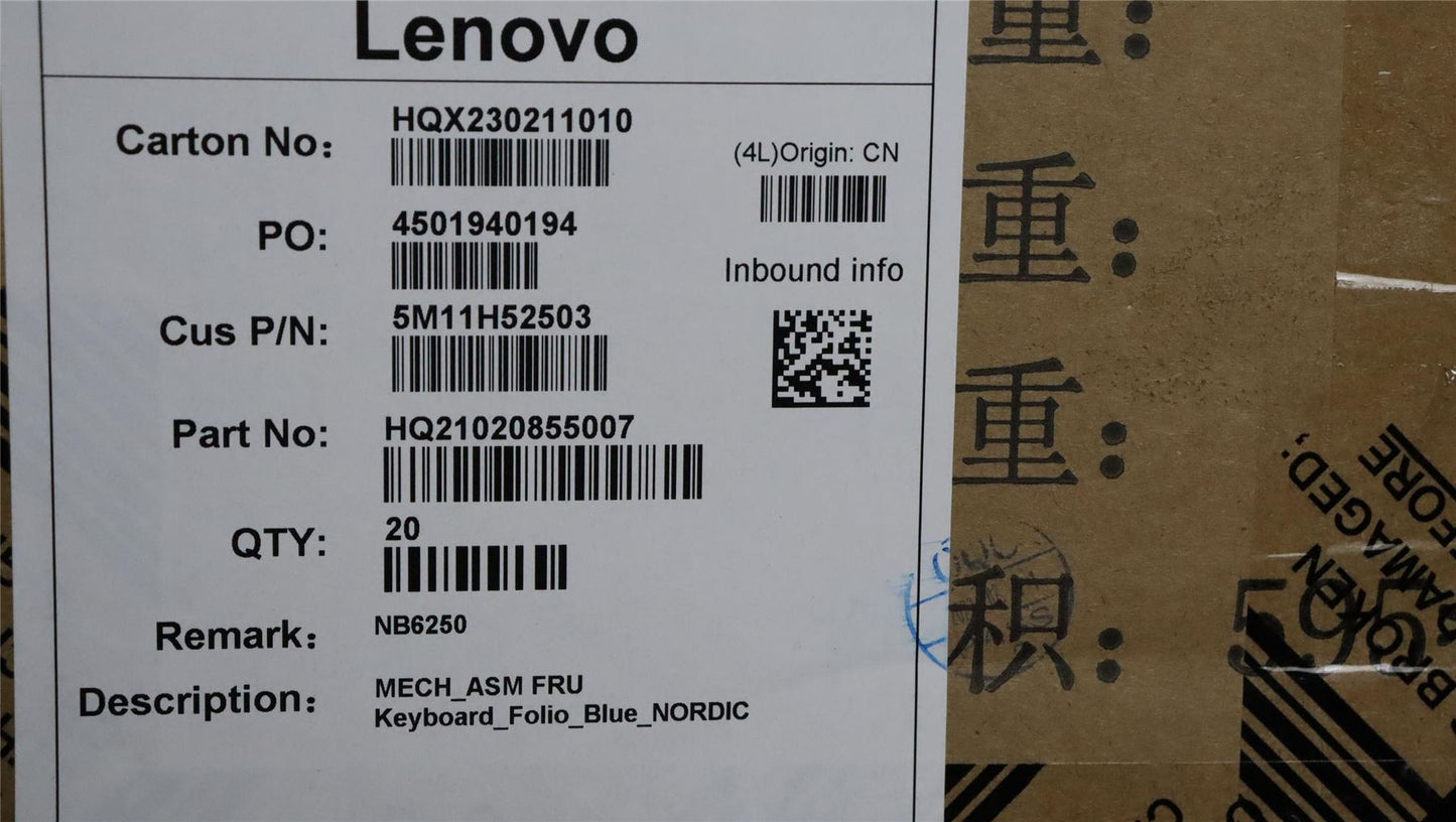Lenovo MECH_ASM FRU Keyboard_Folio_Blue_NORDIC 5M11H52503