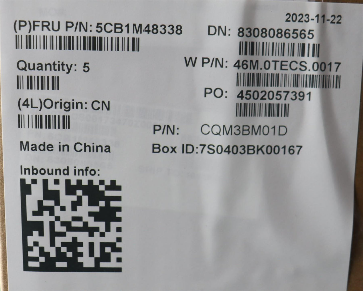 Lenovo COVER Upper Case ASM_HUN W21KJ AGBL 5CB1M48338