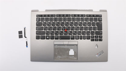 Lenovo Yoga X1 3rd Keyboard Palmrest Top Cover Japanese Silver Backlit 02HL902