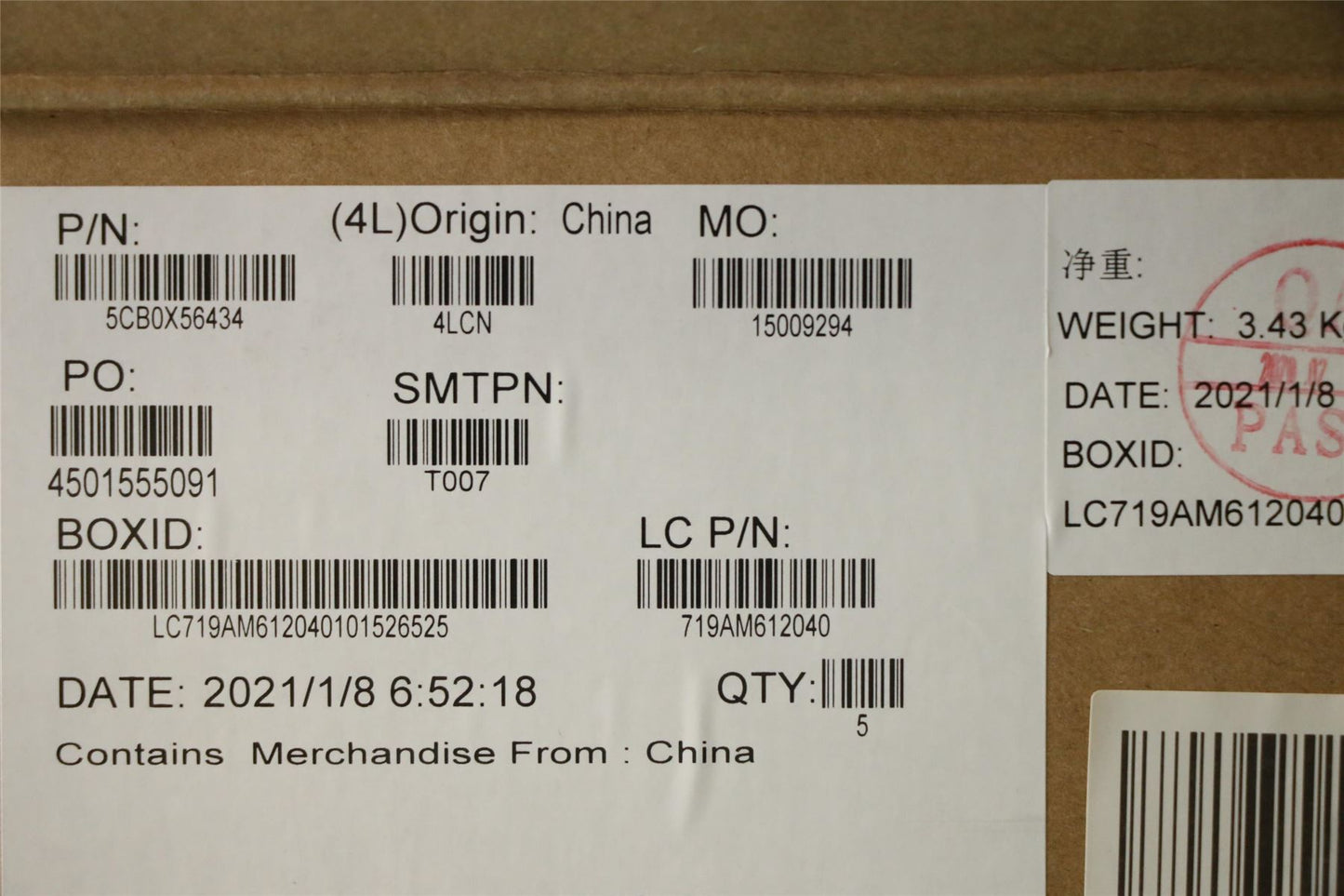 Lenovo Upper Case ASM_LA L81YK NBLNFPLT 5CB0X56434