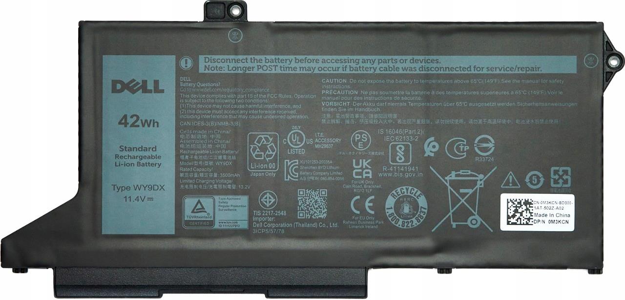 Dell Battery 42WHR 0M3KCN M3KCN BTRY,PRI,42WHR,3C,LITH,BYD