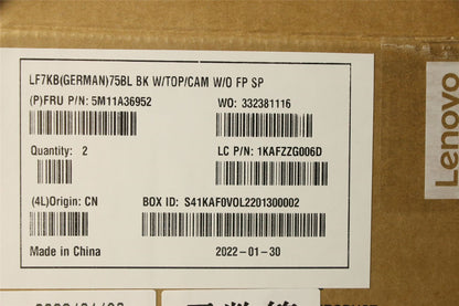 Lenovo ThinkPad C13 Gen 1 Keyboard Palmrest Top Cover German Black 5M11A36952