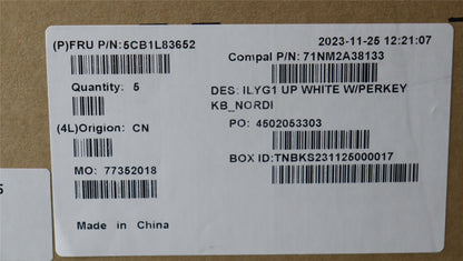 Lenovo UpperCaseASM_NORDIC C 82Y3 WH RGB 5CB1L83652