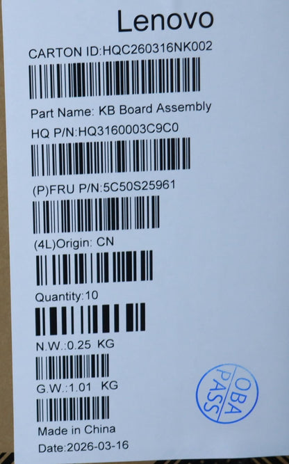 Lenovo CARDPOP PMIC H83S5 SS O_W/ PCB ADH Microphone Board 5C50S25961