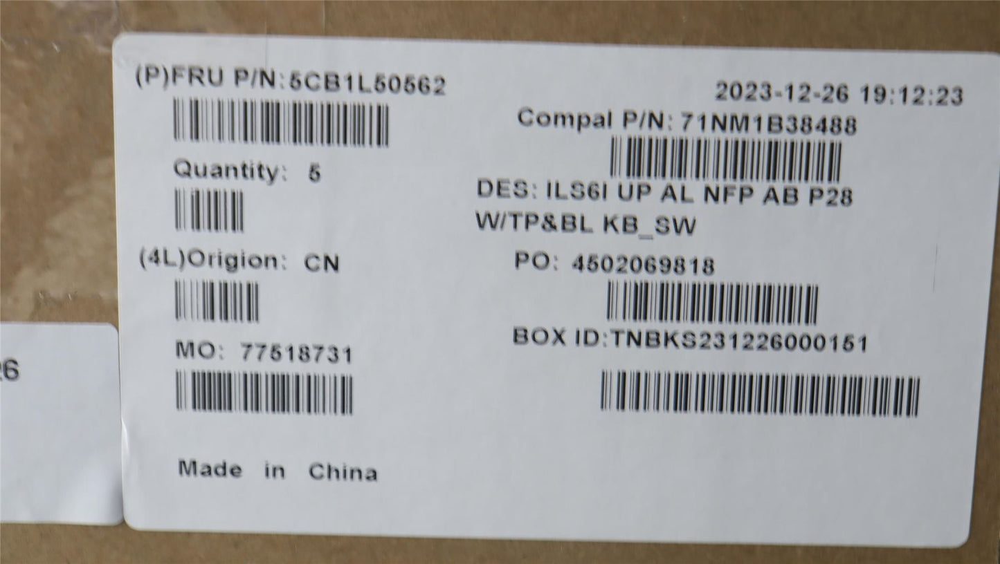 Lenovo UpCase_SWS C82XF NFP AB BL ALDF 5CB1L50562