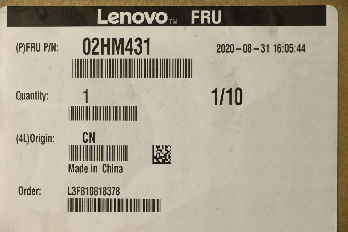Lenovo MECH_ASM Ccov,HBW,NBLKBD,FPR,BK,LTN 02HM431