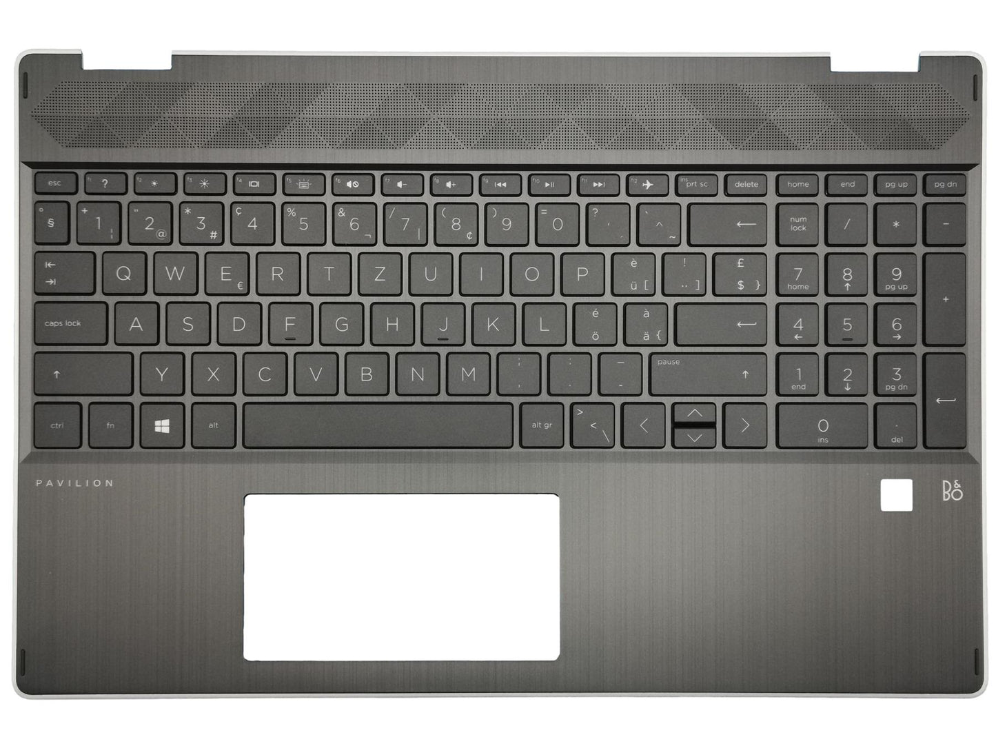 HP Pavilion 15-DQ Palmrest Cover Keyboard Swiss Silver L51519-BG1