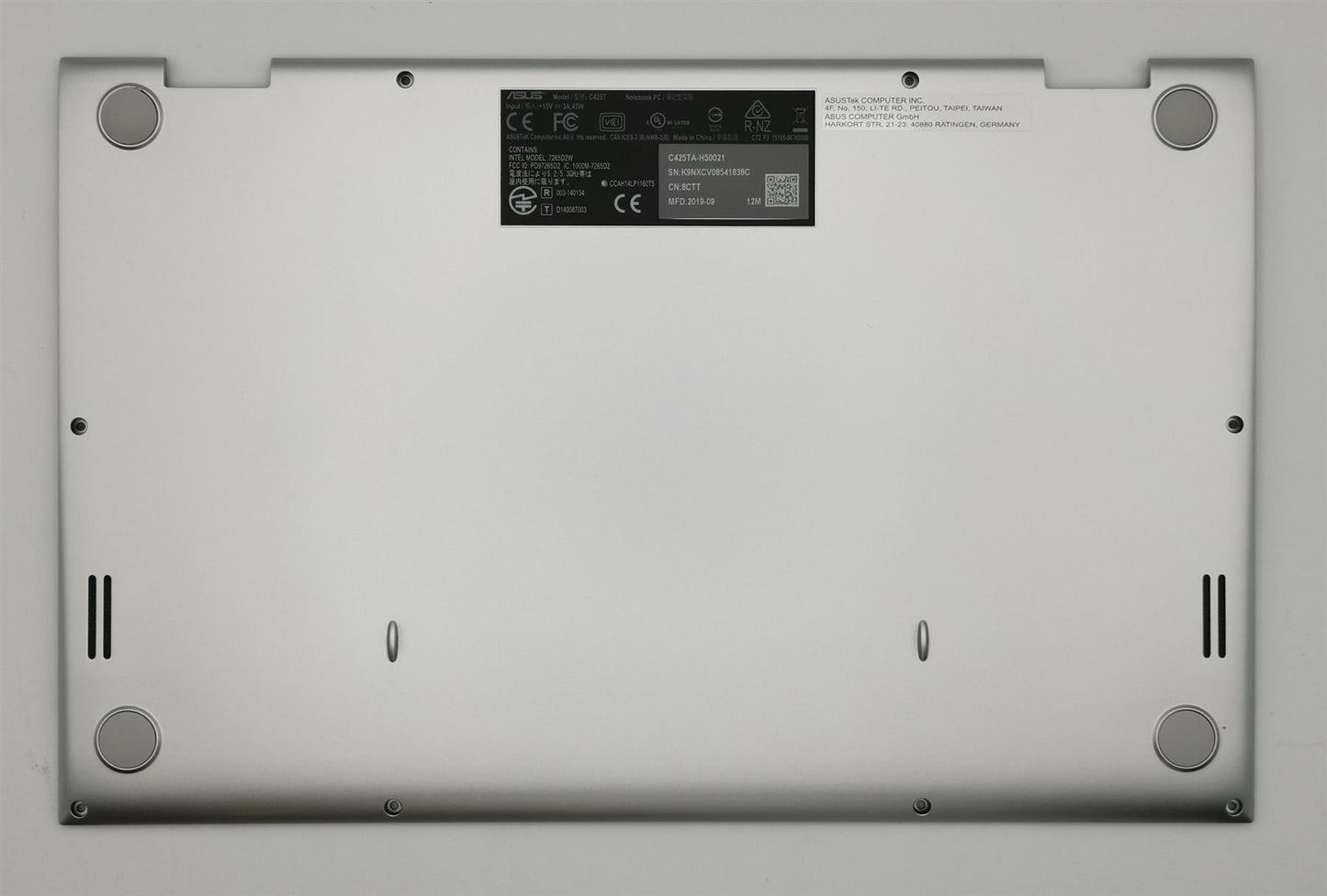 Asus C425TA C425TA Bottom Case Assy 90NX02H1-R7D011 90NX02H1-R7D010