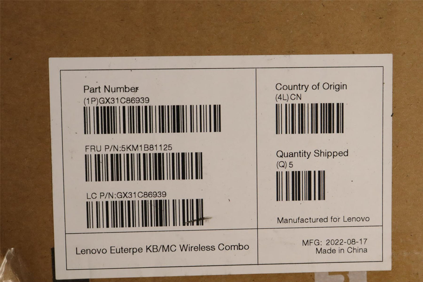 Lenovo KYB_MOUSE G-Tech Euterpe G/B BE_En 5KM1B81125