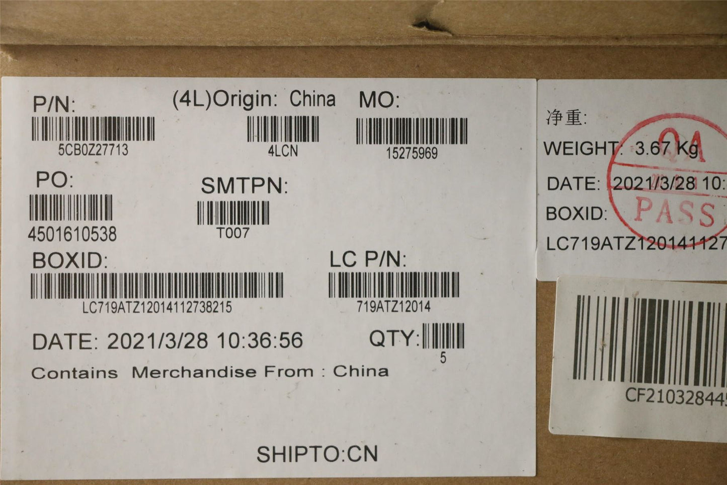 Lenovo 5 15ARH05 Palmrest Cover Touchpad Keyboard Italian Black 5CB0Z27713