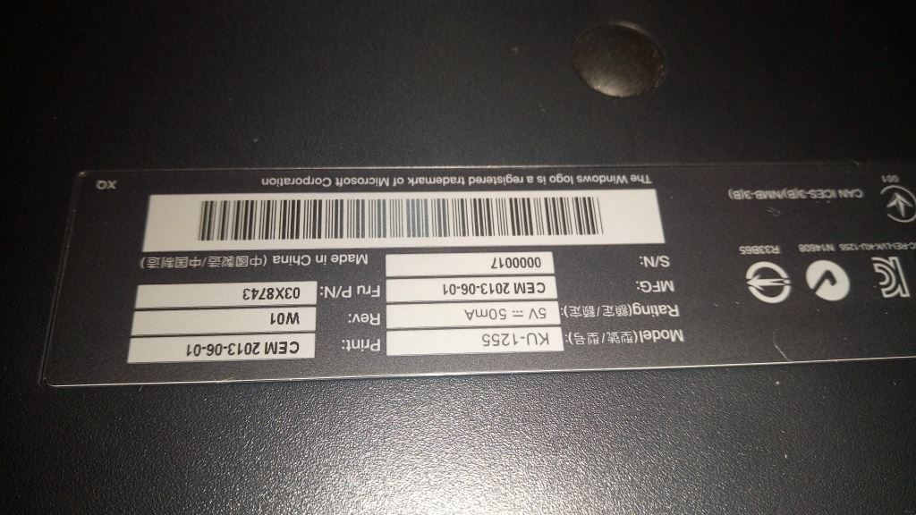 Lenovo Swiss, F/G Keyboard 03X8743