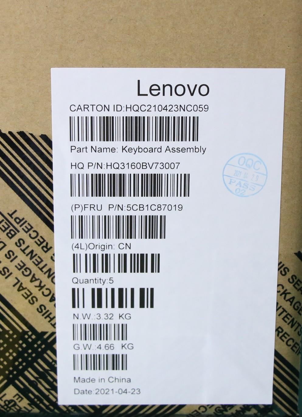 Lenovo IdeaPad 5 16IHU6 Palmrest Cover Touchpad Keyboard Grey 5CB1C87019