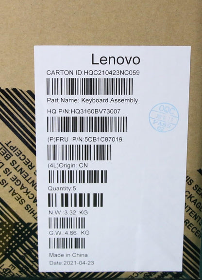 Lenovo IdeaPad 5 16IHU6 Palmrest Cover Touchpad Keyboard Grey 5CB1C87019