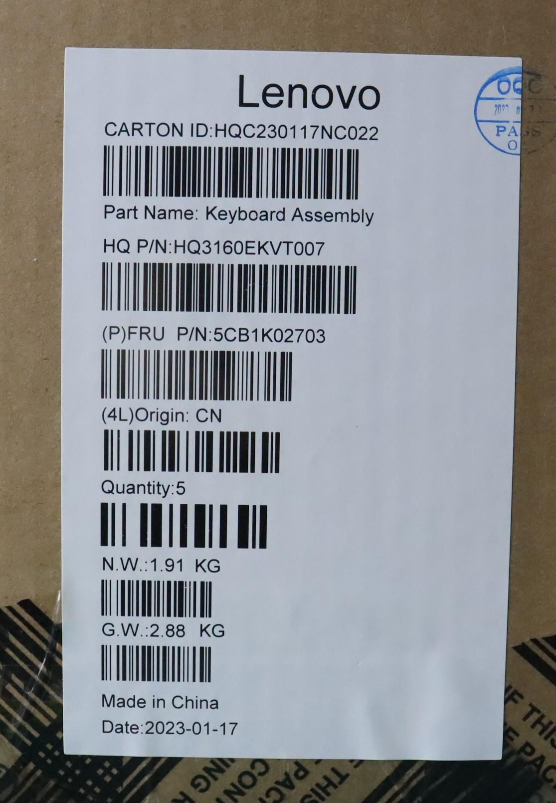 Lenovo Yoga 6 14IAP8 Palmrest Touchpad Cover Keyboard Nordic Grey 5CB1K02703