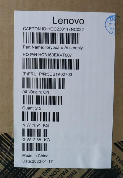 Lenovo Yoga 6 14IAP8 Palmrest Touchpad Cover Keyboard Nordic Grey 5CB1K02703