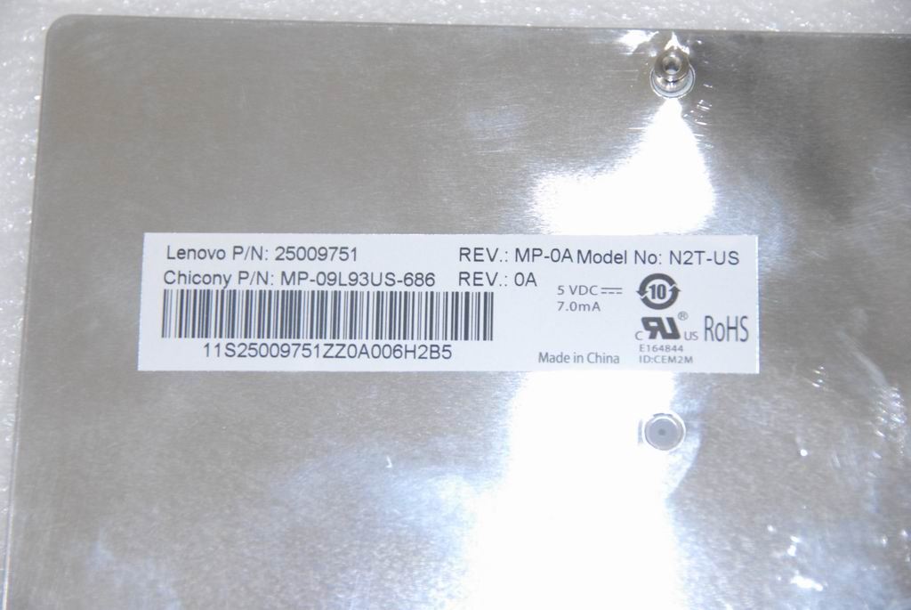 Lenovo CCY N2T 84KEY ORGBLA KBD US English Keyboard 25009751
